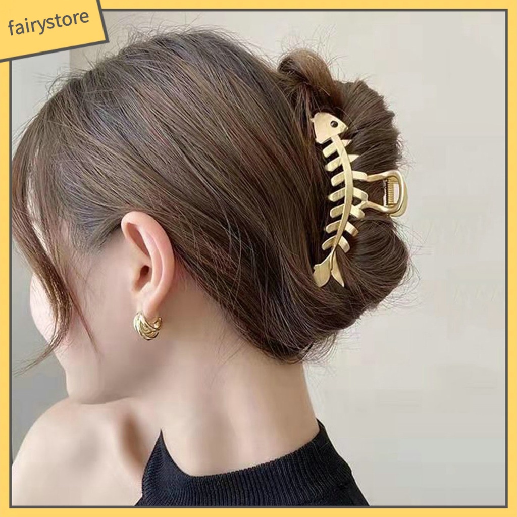 Kẹp Tóc Càng Cá Mập Bằng Kim Loại Chống Trượt Tạo Kiểu Tóc Cho Nữ