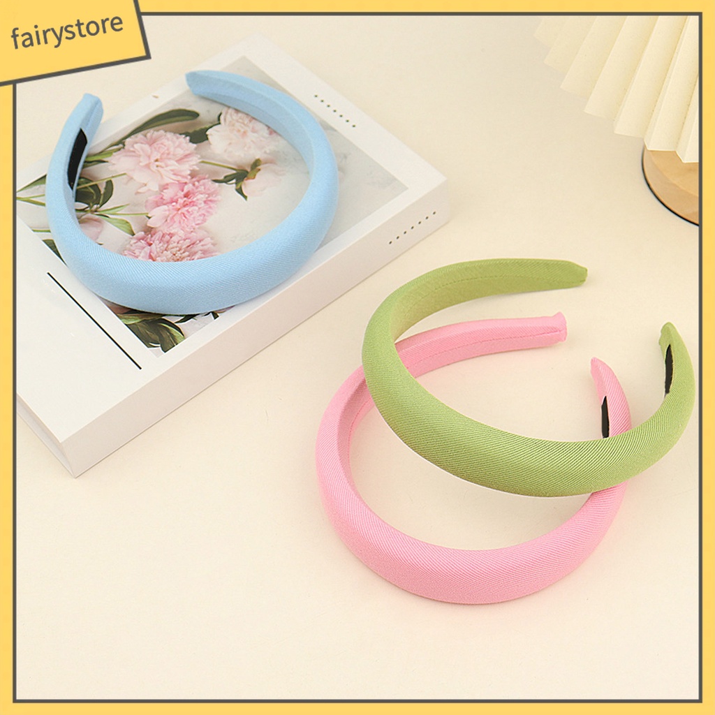 Băng Đô Cài Tóc Mềm Mại Co Giãn Gọn Nhẹ Chống Trượt Màu Trơn Dành Cho Nữ