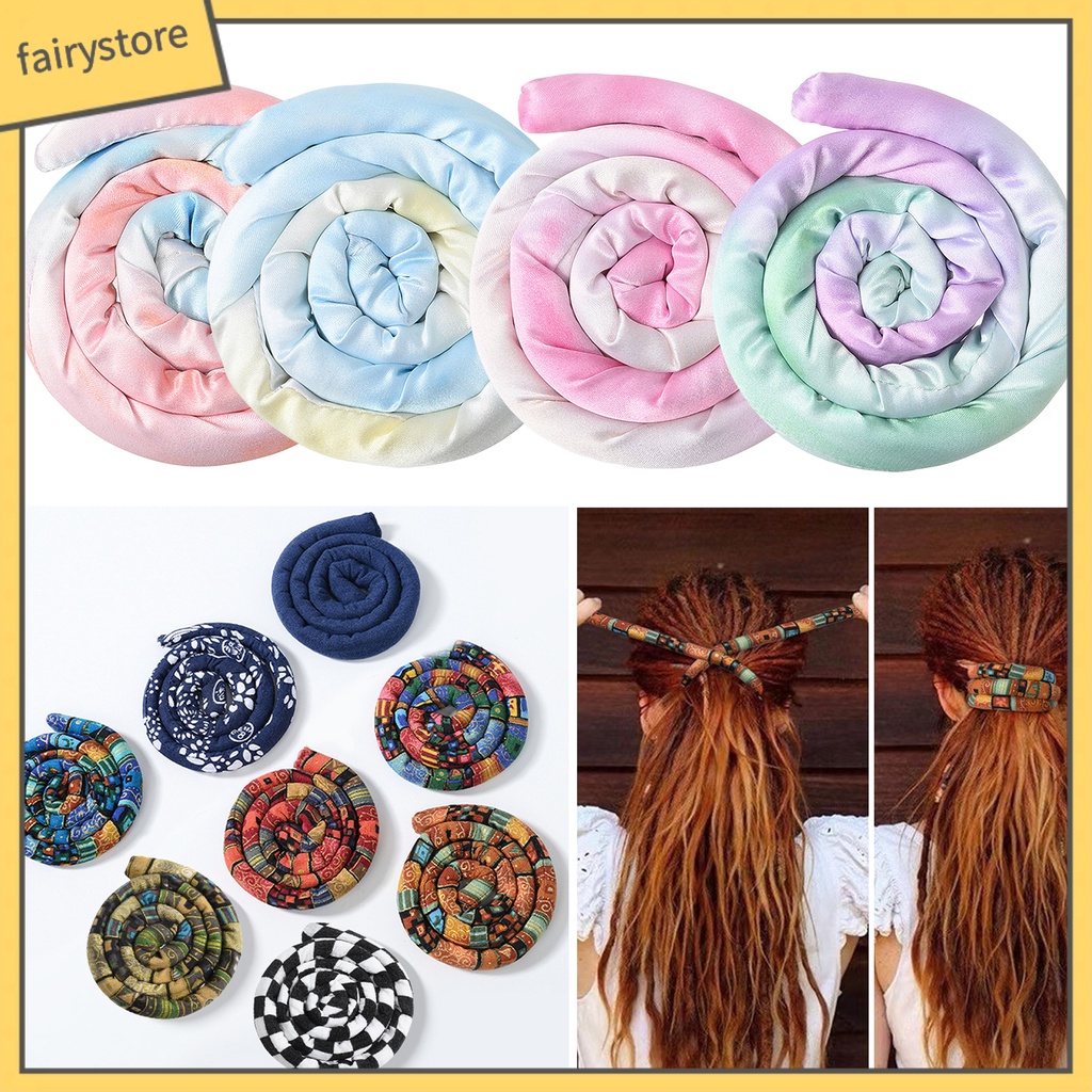 Giá Đỡ Dây Buộc Tóc Đuôi Ngựa Bằng Dây Sắt Linh Hoạt In Họa Tiết Thổ Cẩm Cổ Điển