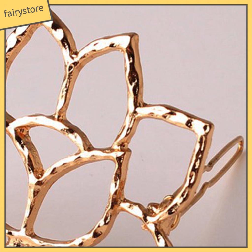 Kẹp Tóc Hợp Kim Chống Rơi Hình Hoa Sen Màu Vàng Thích Hợp Sử Dụng Hàng Ngày