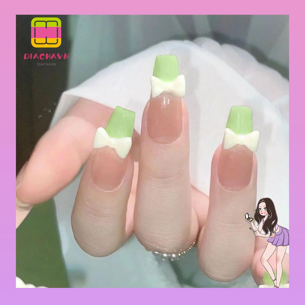 Hộp 24 Móng Tay Giả Che Phủ Toàn Diện Có Thể Tháo Rời