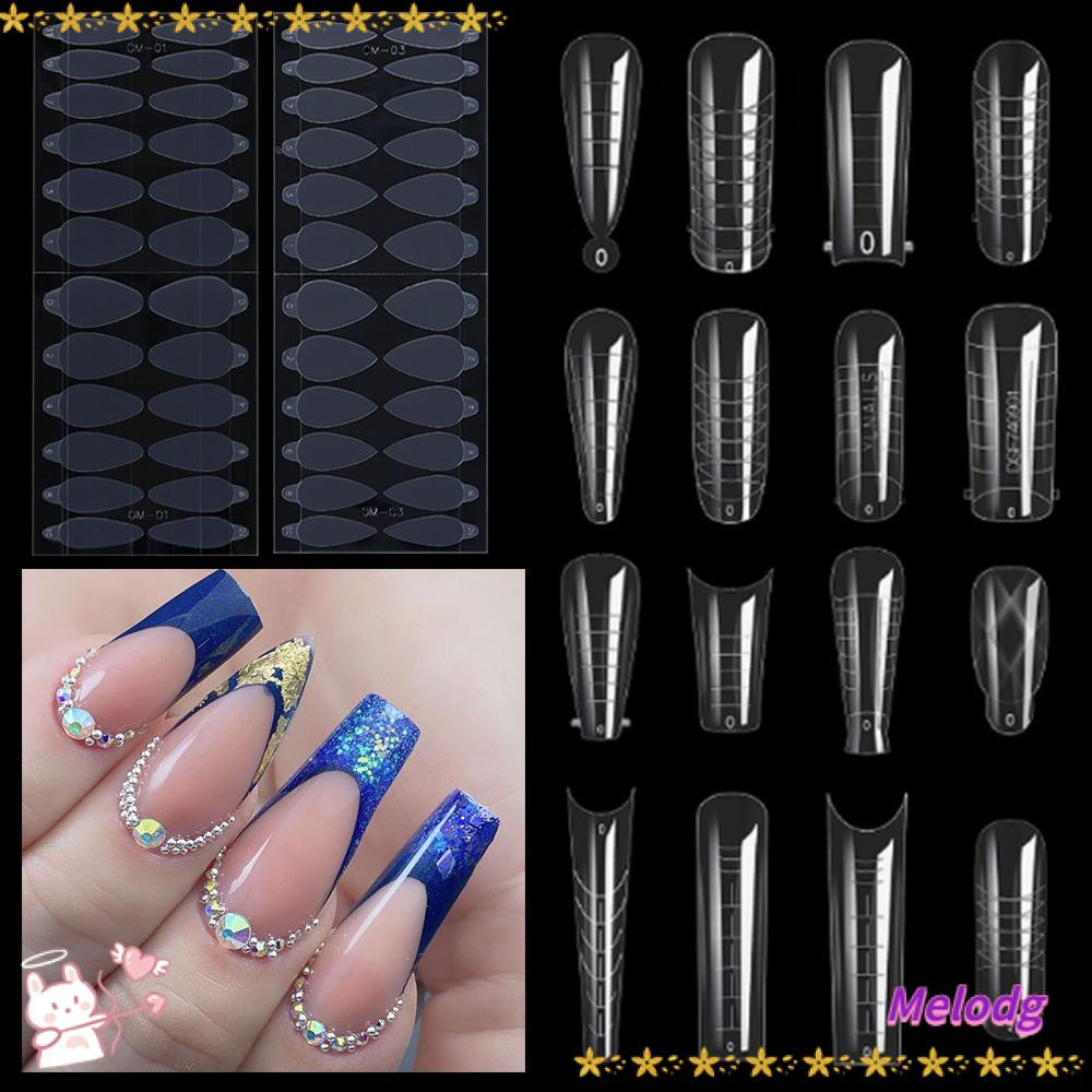 Bộ 72 Miếng Dán Nối Dài Móng Tay Bằng Poly Kiểu Pháp Chuyên Dụng