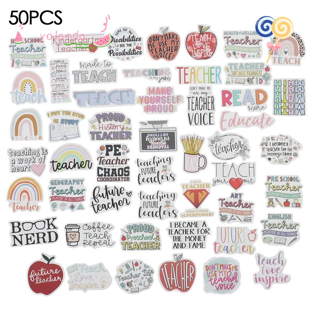 Bộ 50 Miếng Dán Trang Trí Sổ Tay Chống Thấm Nước