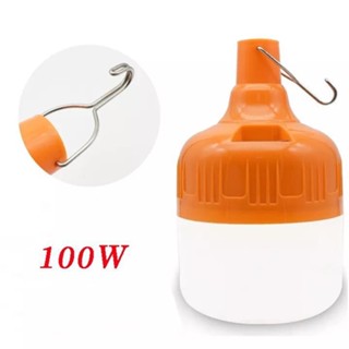Bóng đèn led tích điện 6-8h 100W có công tắc sạc USB,móc treo, Bóng đèn dự phòng