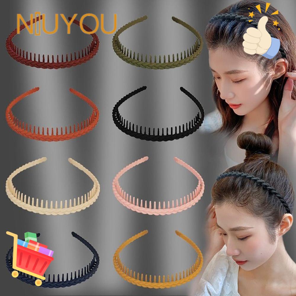 Niuyou Băng Đô Bện Tóc Có Răng Bán Chạy Thời Trang Cho Nữ