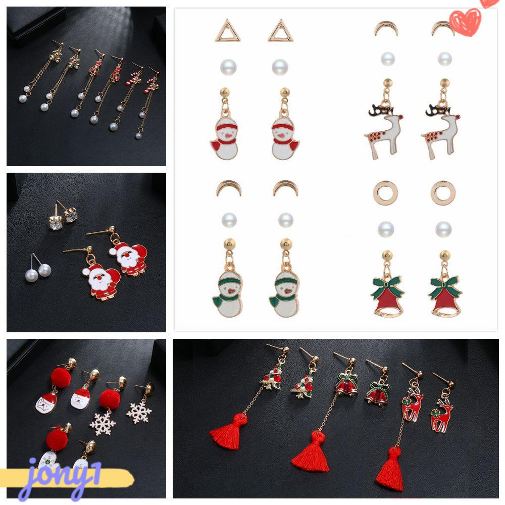 Khuyên Tai Dáng Dài Gắn Chuông Giáng Sinh Dễ Thương