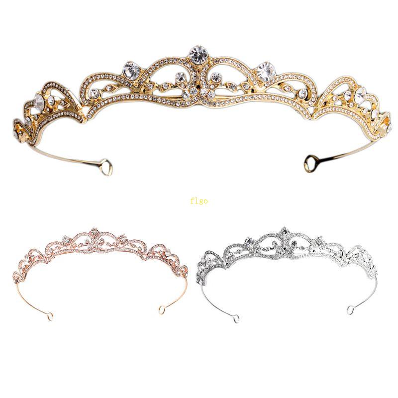 Vương Miện Cài Tóc Đính Đá Pha Lê Nhân Tạo Phong Cách Hoàng Gia Vintage