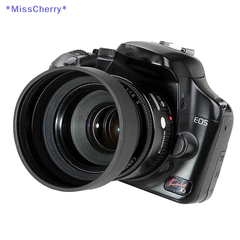 Loa Che Nắng 3 Trong 1 Bằng Cao Su 49mm / 52mm / 55mm / 58mm / 62mm / 67mm / 72mm / 77mm / 82mm Dành Cho Canon Nikon Mới