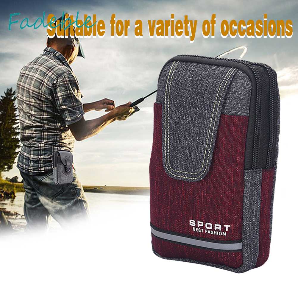 Túi Đựng Điện Thoại Đeo Thắt Lưng Bằng Vải Oxford Kẻ Sọc Phản Quang Cho Nam