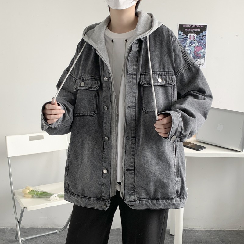 Áo Khoác Denim Dáng Rộng Phong Cách Retro Mỹ Thời Trang Xuân Hè Cho Nam Giới