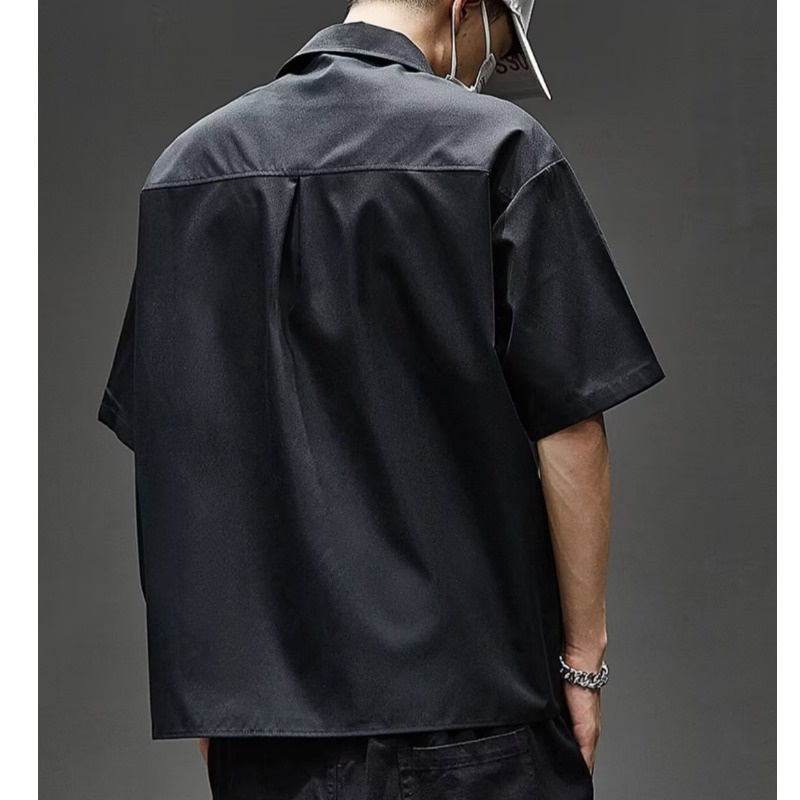 Áo polo Dáng Rộng Tay Ngắn Có Túi Size M-5XL Thời Trang Dành Cho Nam Giới