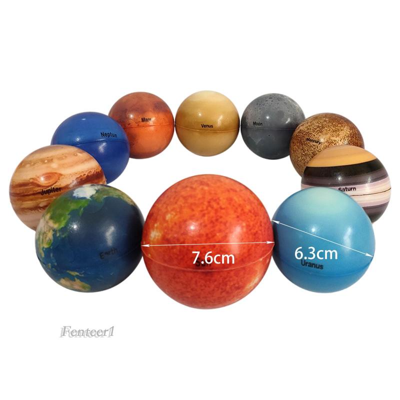[Fenteer1] Set 10 Hệ Mặt Trời Hình Hành Tinh Dải Ngân Hà Trang Trí Bàn Tiệc Cho Bé