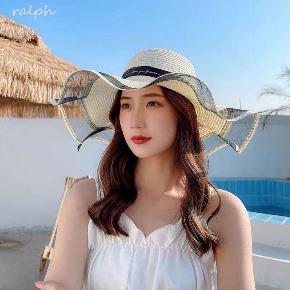 Mũ Rộng Vành Thắt Nơ Xinh Xắn Thời Trang Đi Biển Phong Cách Hàn Quốc Cho Nữ