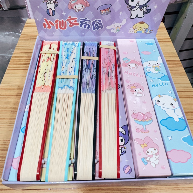Quạt Xếp Cầm Tay Hình sanrio cinnamoroll melody Dễ Thương