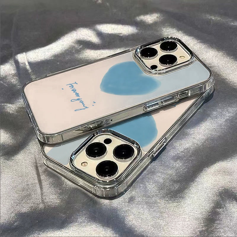 ✅Ốp Điện Thoại Mềm Chống Sốc Màu Xanh Dương Nhạt Đơn Giản Cho Iphone 12 14pro 11max 1378