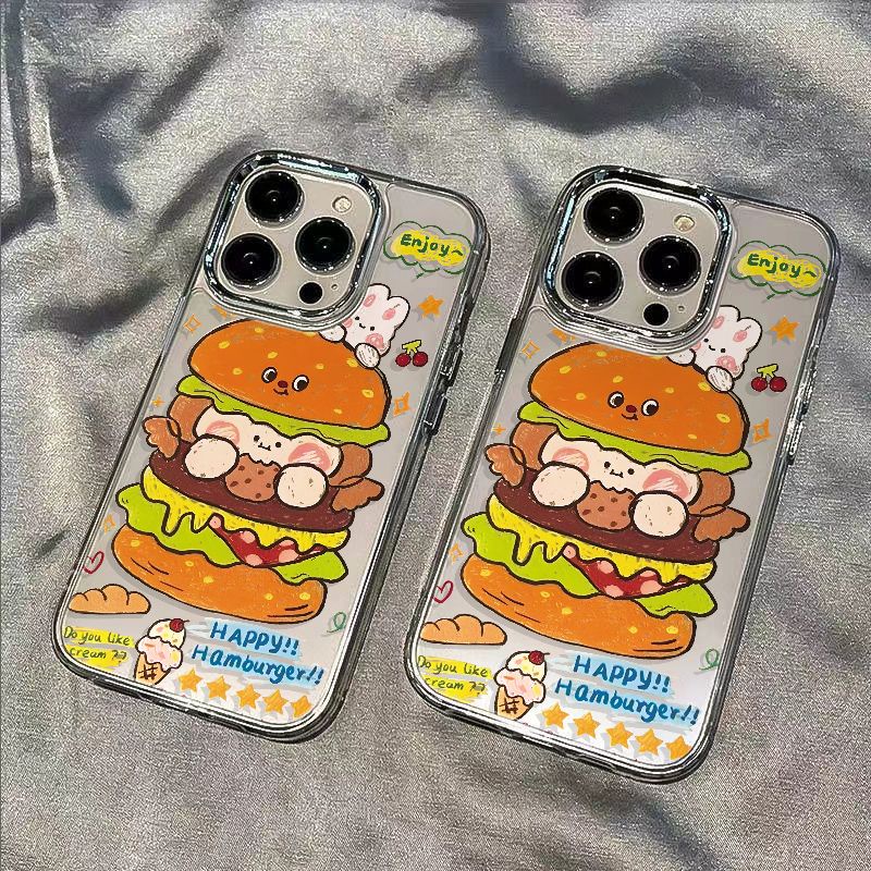 ✅Ốp Điện Thoại Dẻo Họa Tiết Bánh Quy / Burger / Thỏ Dễ Thương Chống Sốc Cho Iphone128Pl 11 7 1314Pro