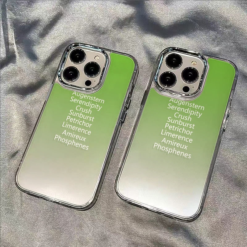 ✅Ốp Điện Thoại Mềm Chống Sốc Màu Gradient Xanh Lá Cho Iphone 14pro max 11 127 8plus13 M2YY