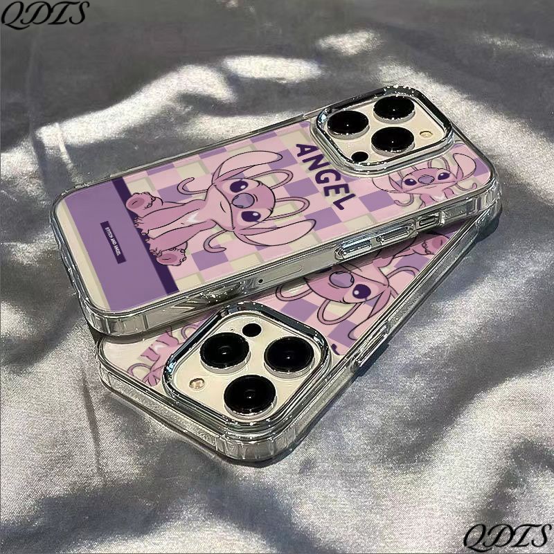 ✅Ốp Điện Thoại Mềm Chống Sốc In Hình Stitch Màu Hồng Cho Iphone 11 / 7plus 8 12 14promax 13 FVH8