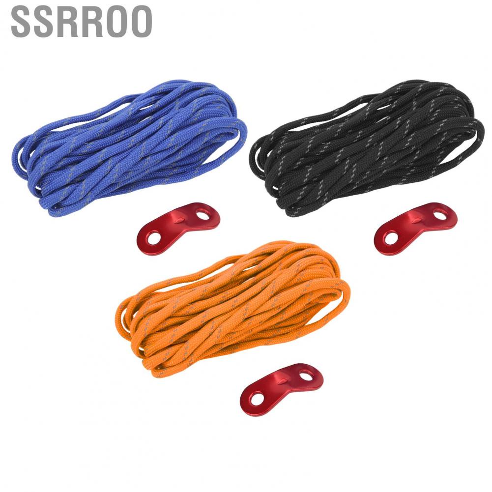 Ssrroo Camping Rope  Vibrant Colors Sturdy Reusable Windproof Reflective Guyline Tent Rope Polyester Silk  for Camping
