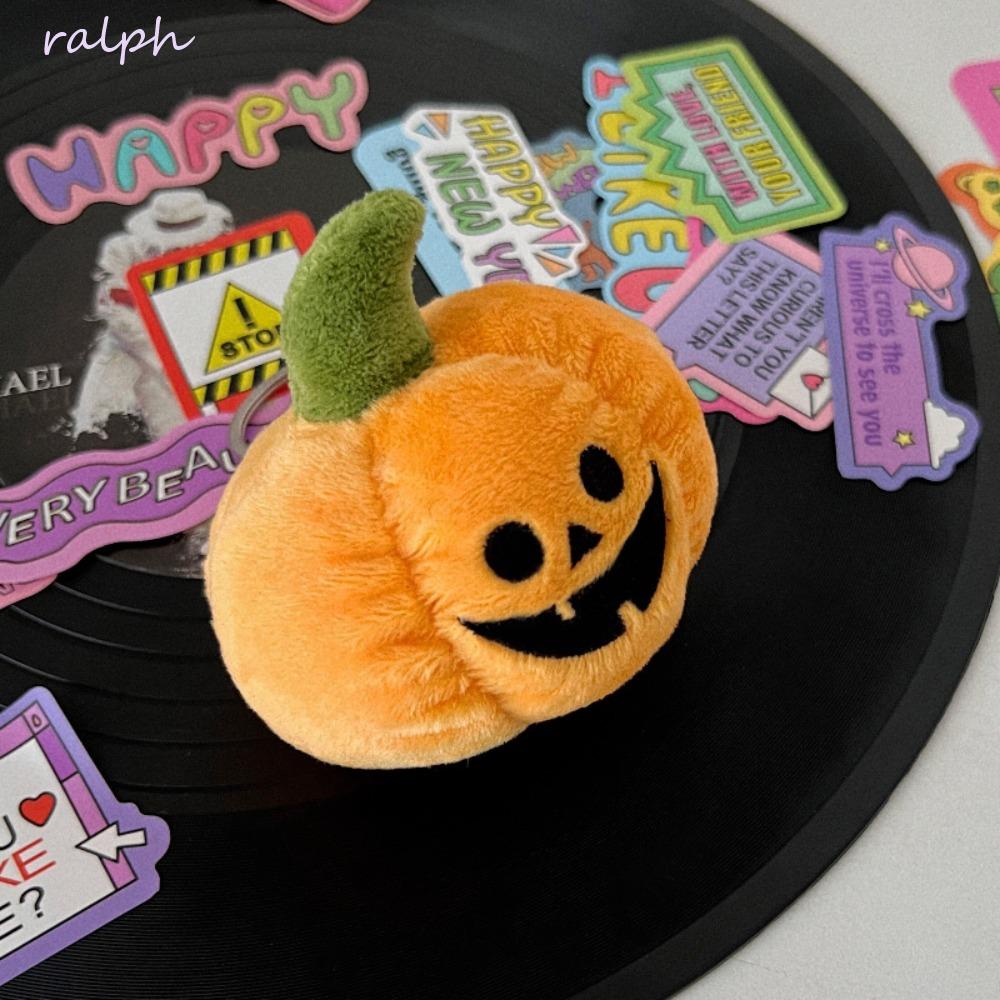 Móc Khóa Hình Quả Bí Ngô Nhồi Bông Trang Trí Túi Xách Phong Cách Halloween