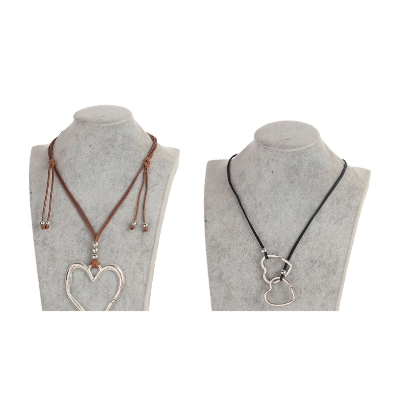 Vòng Cổ Choker Kim Loại Mặt Trái Tim Thanh Lịch Có Thể Điều Chỉnh Kích Cỡ Moji