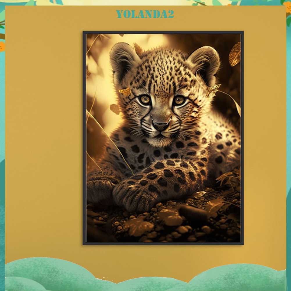 Bộ Tranh Đính Đá 5D Họa Tiết Cheetah Độc Đáo DIY Dùng Trang Trí Nhà Cửa
