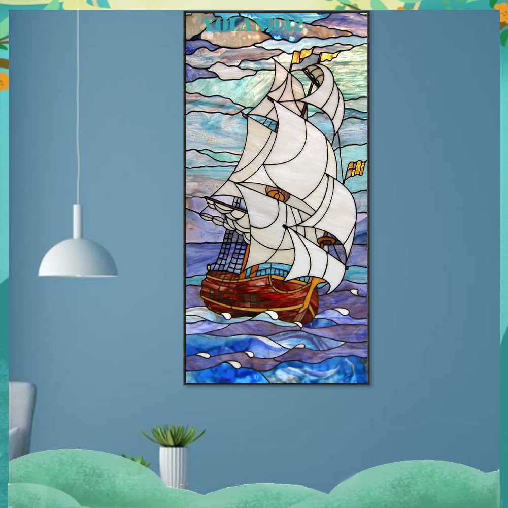 Tranh Đính Đá Kim Cương Toàn Bộ 5D DIY Hình Vẽ Thuyền Buồm