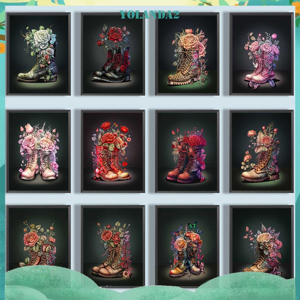 Tranh Đính Đá Kim Cương Toàn Bộ 5D DIY Hình Giày Bốt