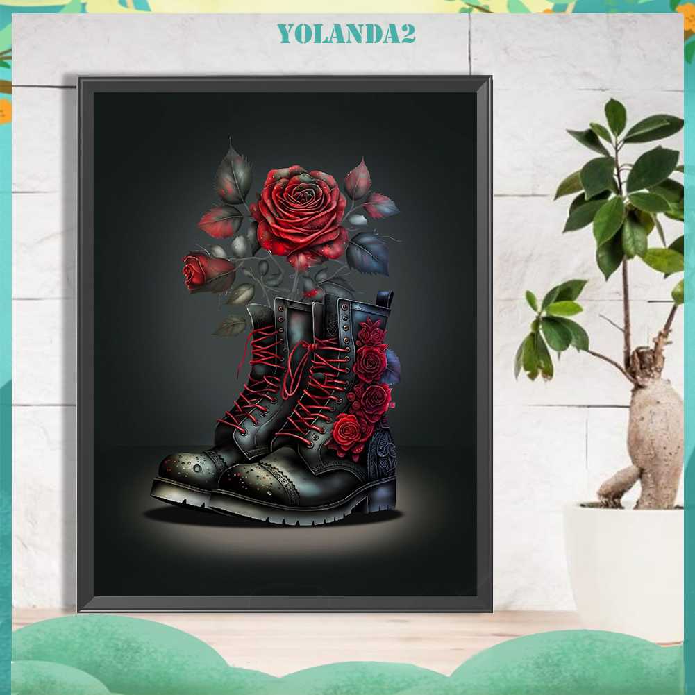 Tranh Đính Đá Kim Cương Toàn Bộ 5D DIY Hình Giày Bốt