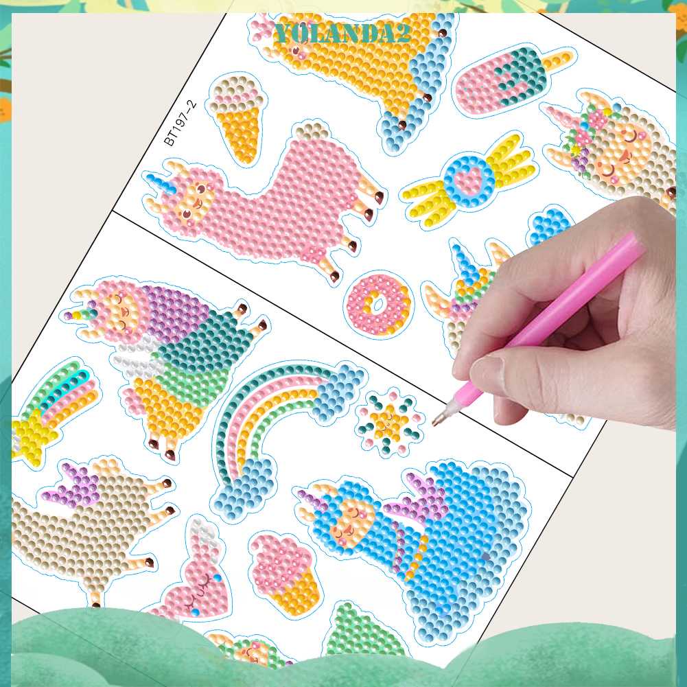 Bộ 2 Tranh Đính Đá 5D Tự Làm Hình Động Vật Dễ Thương Cho Bé Mới Bắt Đầu