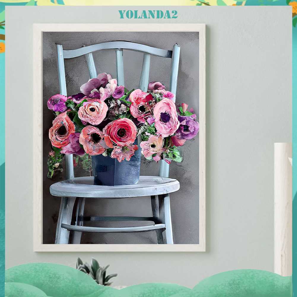 Tranh Đính Đá Kim Cương Toàn Bộ 5D DIY Hình Vẽ Hoa Trang Trí Nhà Cửa