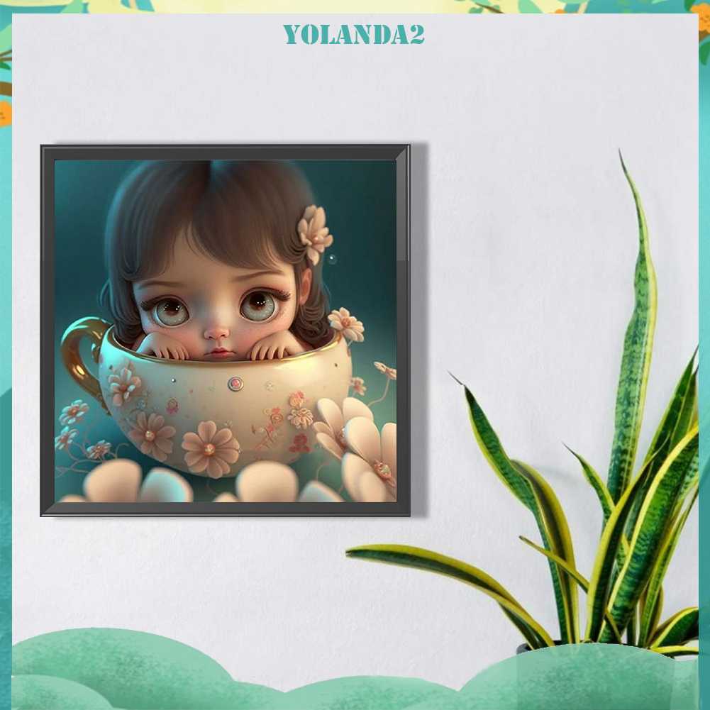 Bộ Tranh Đính Đá 5D Họa Tiết Em Bé Dễ Thương Độc Đáo DIY Dùng Trang Trí Nhà Cửa