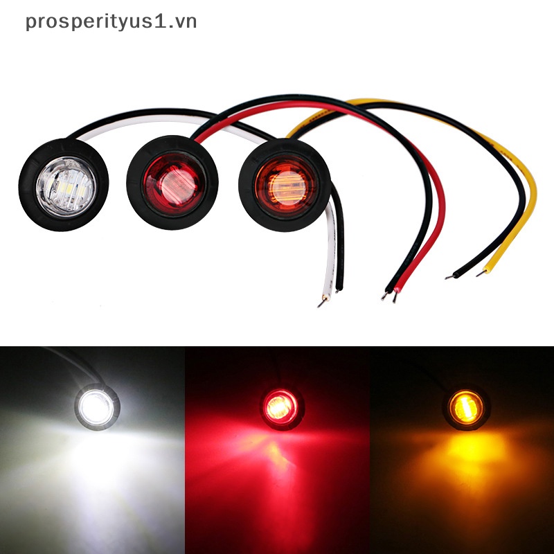 1 Đèn Xi Nhan Tròn 3LED 3 / 4 "Màu Trắng / Vàng Đỏ Chuyên Nghiệp Cho Xe Tải