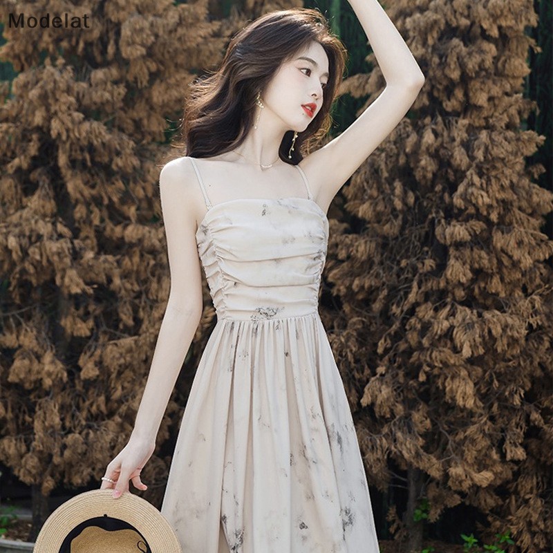 Mfc Đầm Dài Cổ Vuông In Họa Tiết Thanh Lịch Thời Trang Mùa Hè Cho Nữ