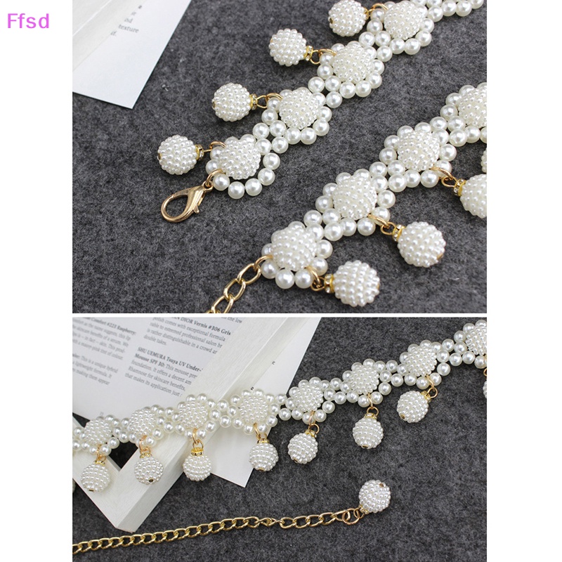 {Ffsd} Thắt Lưng Co Giãn Đính Hạt Ngọc Trai Thanh Lịch Đa Năng Thiết Kế Thời Trang * Bán Chạy Cho Nữ