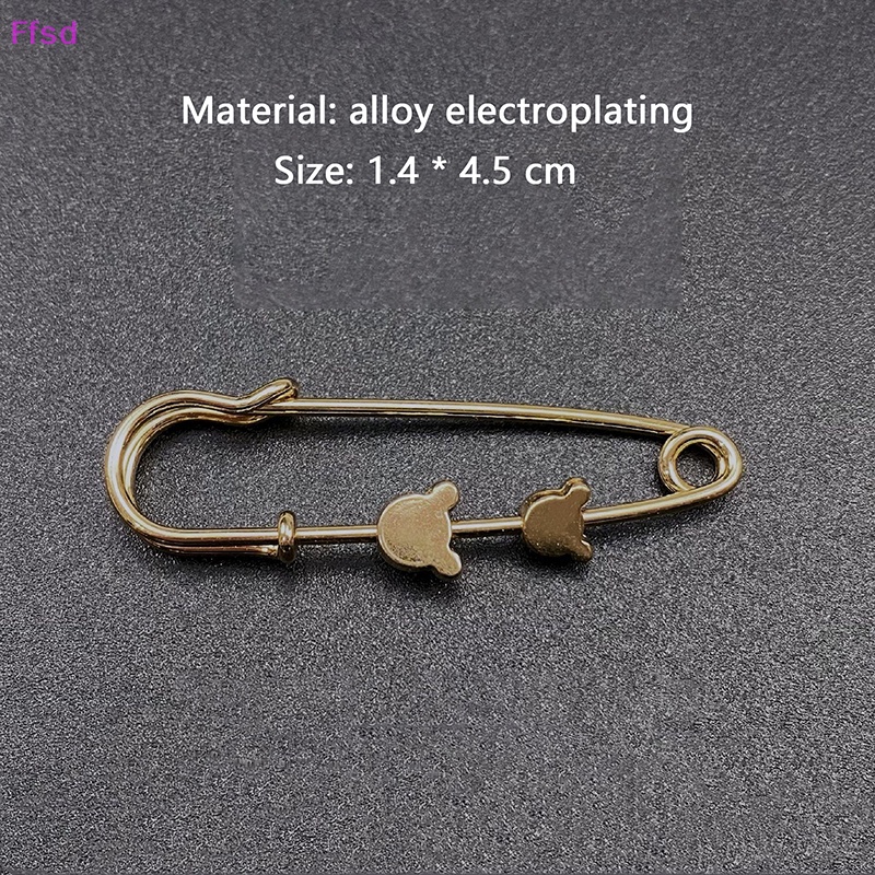 {Ffsd} Trâm Cài Áo Bằng Hợp Kim Hình Lục Giác / Gấu Ngôi Sao Màu Vàng Kim Cố Định Chống Ánh Sáng Đơn Giản * Hàng