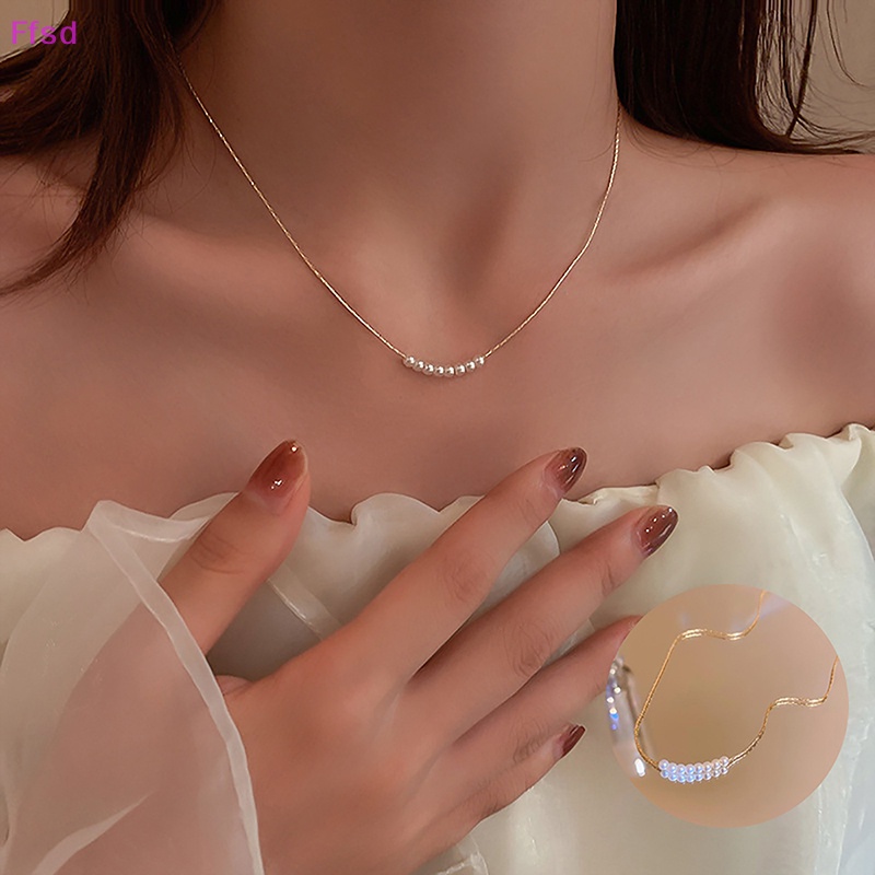 {Ffsd} Vòng cổ Chuỗi Ngọc Trai Ánh Sáng Niche Đơn Giản Thời Trang Đa Năng Phụ Kiện Bán Chạy Cho Nữ