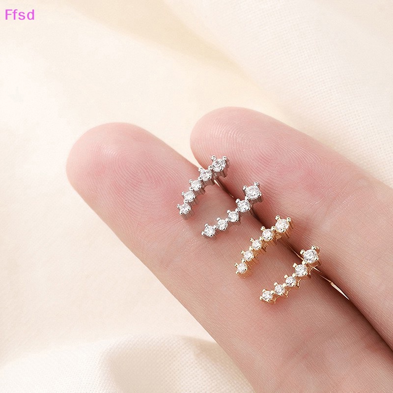 {Ffsd} Khuyên Tai Đính Đá Zircon Dễ Thương Phong Cách Phương Tây Nhẹ Nhàng Thời Trang Mới Cho Nữ * Hàng Bán Chạy