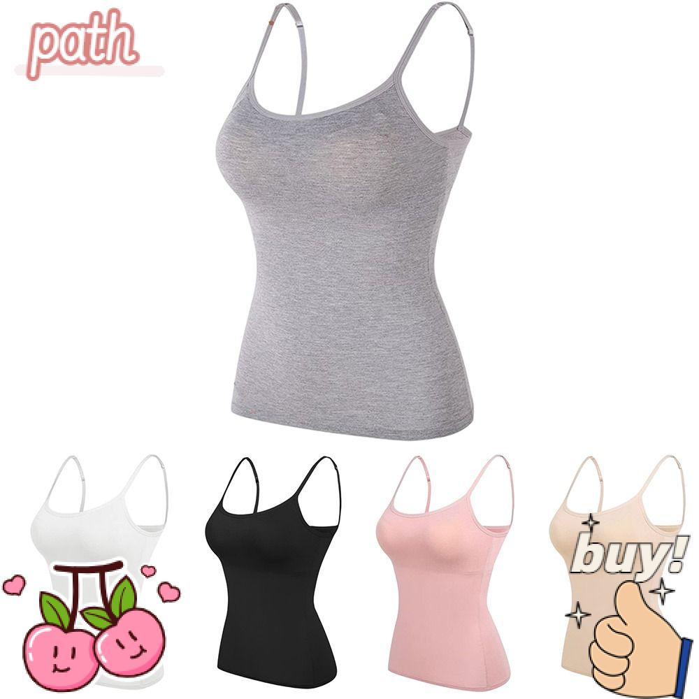 Áo Croptop Hai Dây Có Mút Đệm Ngực Màu Sắc Đơn Giản Thoáng Khí Cho Nữ