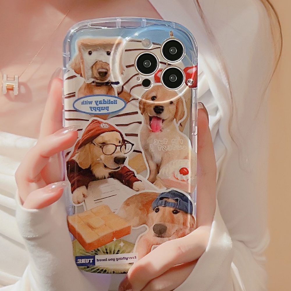 Ốp Điện Thoại IMD Mềm Chống Rơi In Hình Cún Hoạt Hình Dễ Thương Cho Iphone 11 14 13 12 Pro