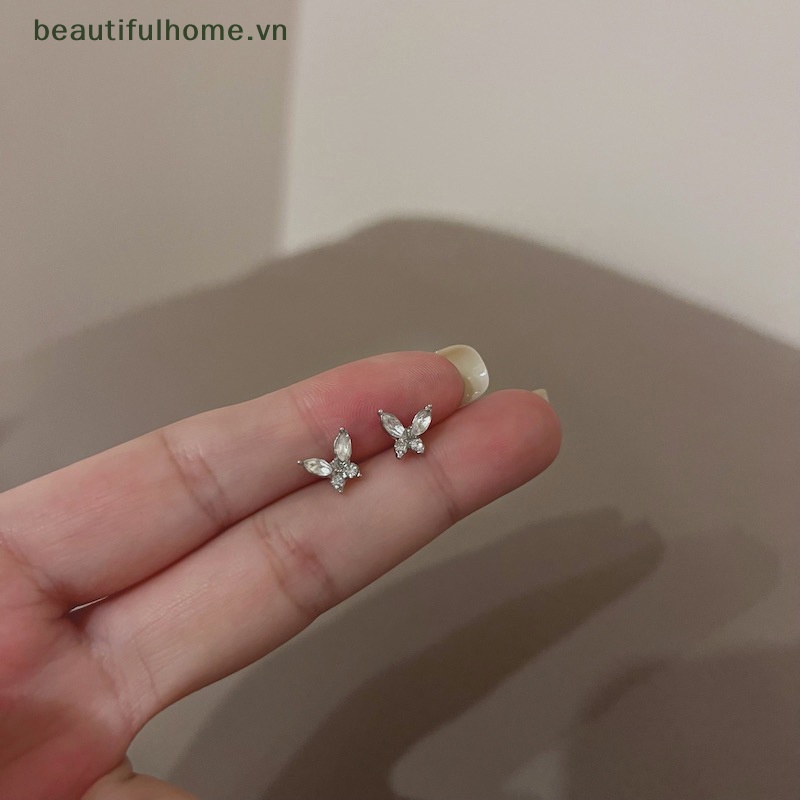 Bông Tai Hình Bướm Đính Pha Lê Thời Trang Dành Cho Nữ