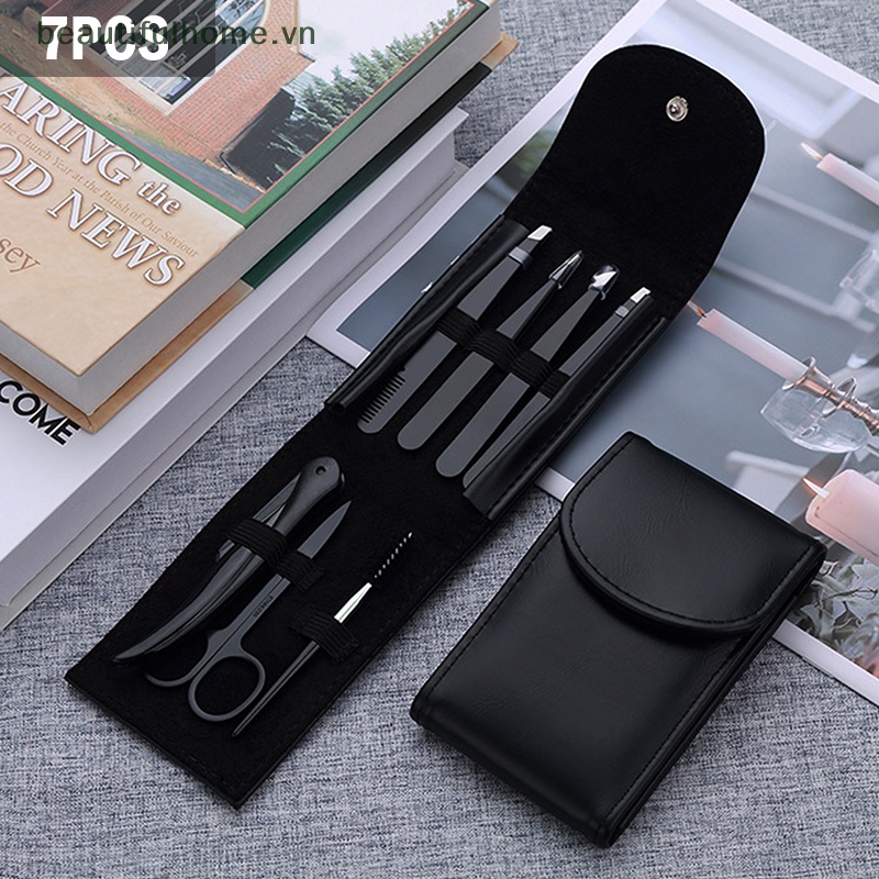 Set 7 Nhíp Tỉa Lông Mày Bằng Thép Không Gỉ Chuyên Nghiệp