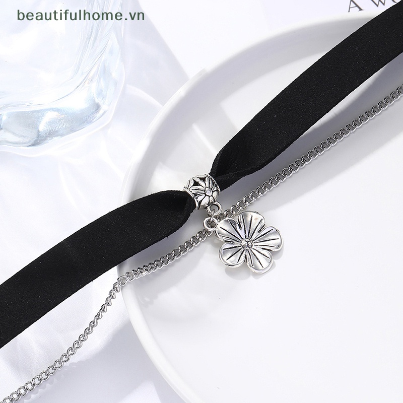 Vòng Cổ Choker Nhung Đen Nhiều Lớp Phong Cách Gothic Cổ Điển Cho Nữ