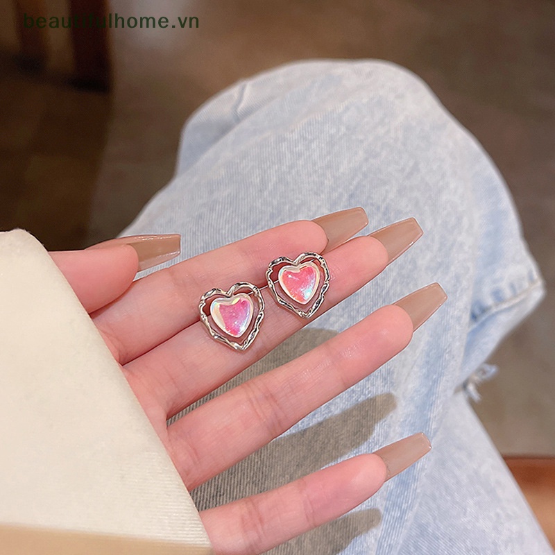 [beautifulhome] Bông Tai Hình Trái Tim Nhỏ Nhắn Dễ Thương Thời Trang Cổ Điển Thanh Lịch Dành Cho Nữ [beauty]