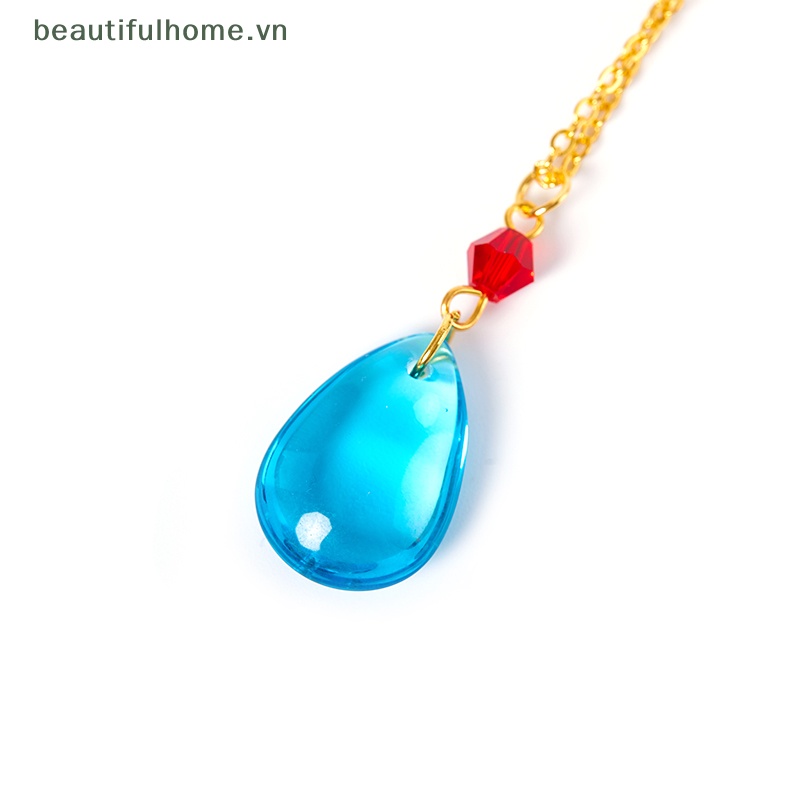 [beautifulhome] Vòng cổ Pha Lê Hình Giọt Nước Màu Xanh Dương Đơn Giản Phụ Kiện Hóa Trang Làm Đẹp Cho Nữ