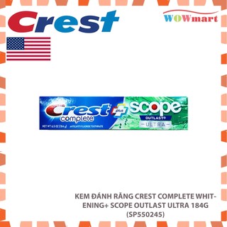 Kem đánh răng Crest Complete Whitening+ Scope Outlast Ultra 184g
