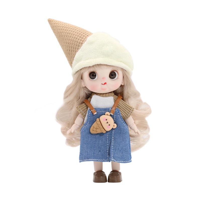 Búp Bê 13CM OB11 Mắt 3D Có Khớp Cử Động Dễ Thương Làm Quà Tặng Cho Bé Gái