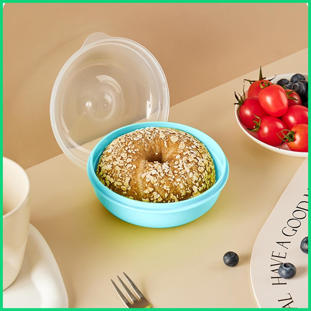 Hộp Đựng Bánh Mì Hình Tròn Có Nắp Đậy Kín Khí Tiện Dụng