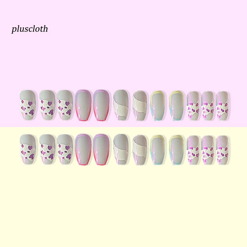 1 Bộ Móng Tay Giả Che Phủ Toàn Diện Tháo Rời Được Chống Phai Màu Cầu Vồng Cho Salon