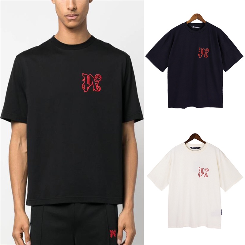 Áo Thun Tay Ngắn Dáng Rộng In Chữ Palm Angels Cá Tính Hợp Thời Trang